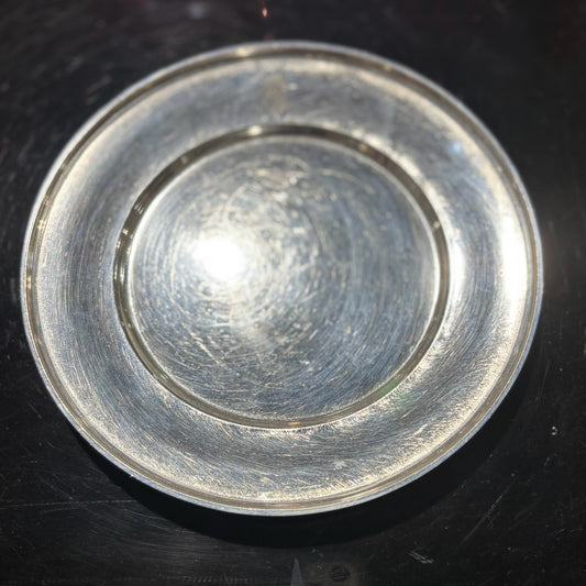 Sterling Silver Dish, monogram, 6.25" D x .5" H