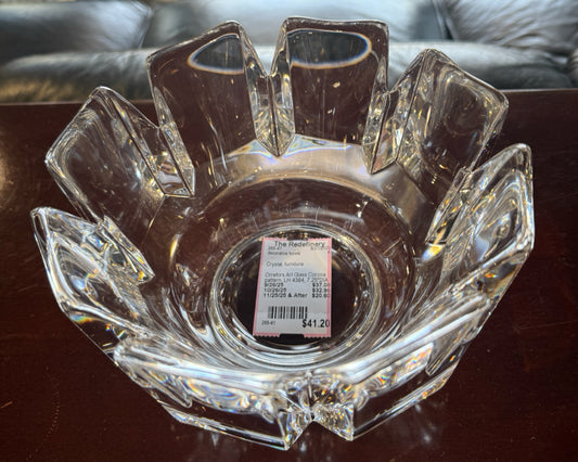 Orrefors Art Glass Corona pattern, LH 4384, 7.25"DIA x 4.25"H