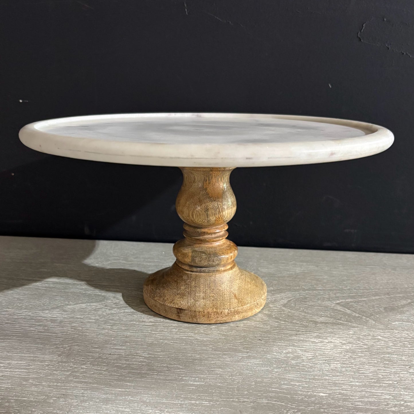 Marble Topped Caravan Home Cake Stand 11.5" D x 6.5" H