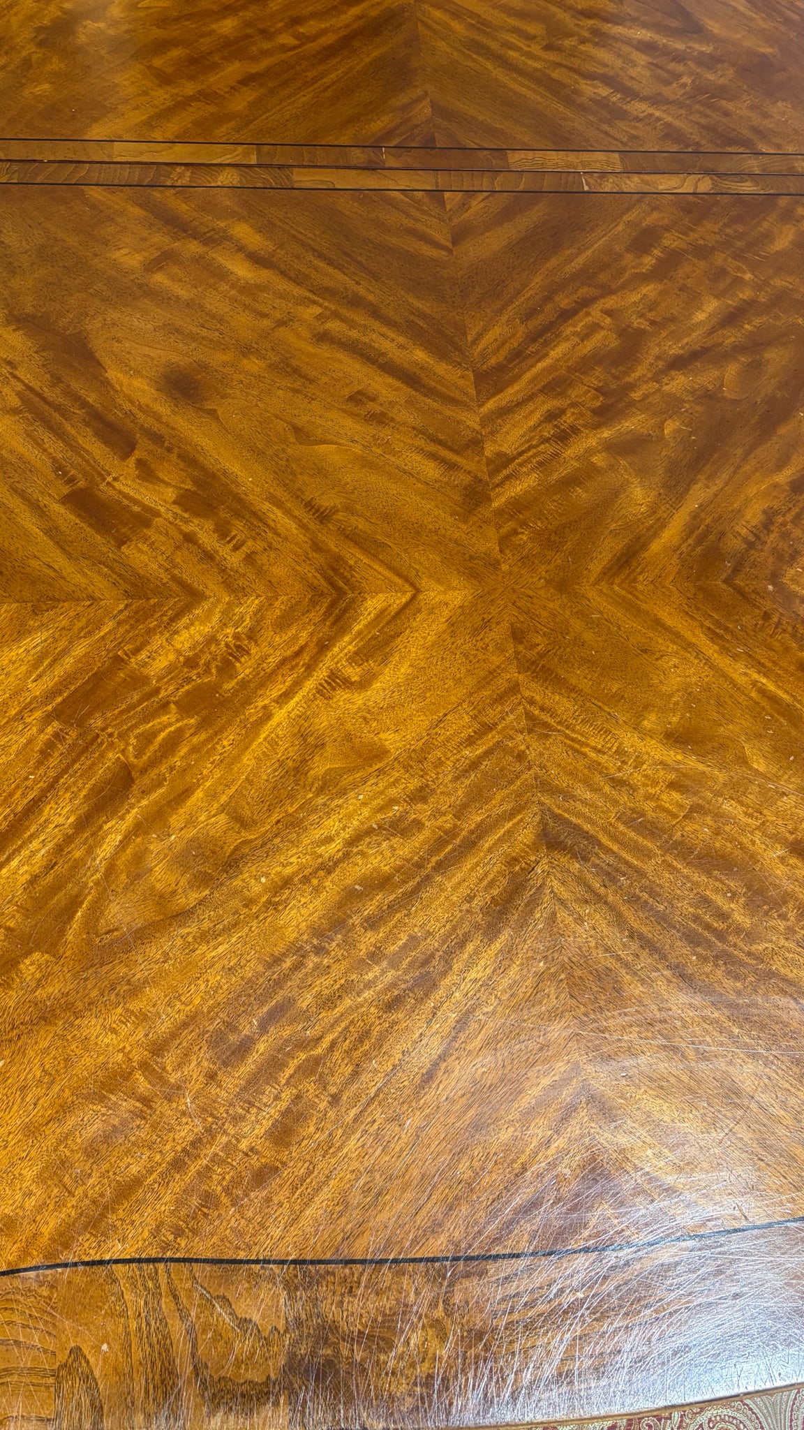 Drexel Heritage Burl Wood Double Pedestal Table w/4 Chairs