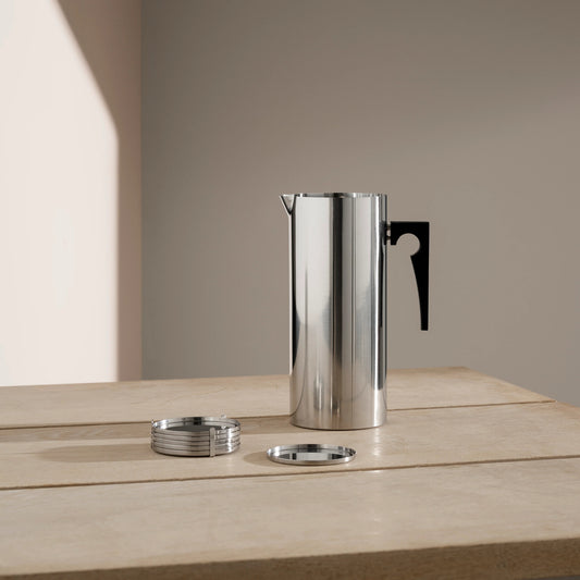 Set of 6 Stelton AJ Coasters, Stainless Steel, 3.3" Dia