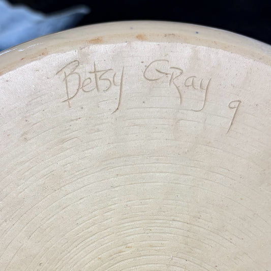 Ceramic Plate w/Tree Design, Betsy Gray, 9.25"Dia x 1.5"H