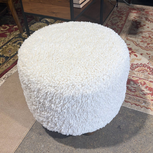 NEW Aniston Ottoman, Andes Natural / Distressed Natural, 22.5"Dia x 20.5"H