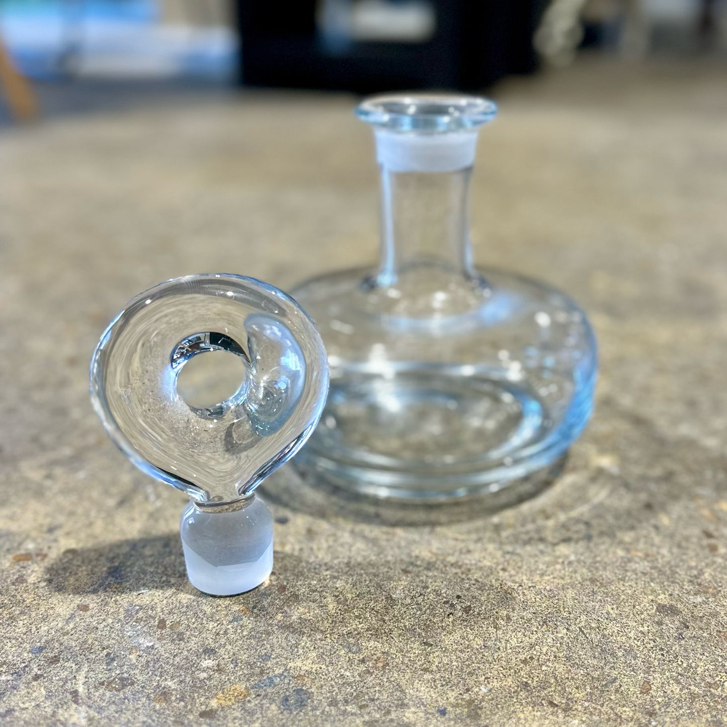 Vintage Kosta Bota Decanter, Designed by Rolf Sinnemark, 7" Dia x 10" H