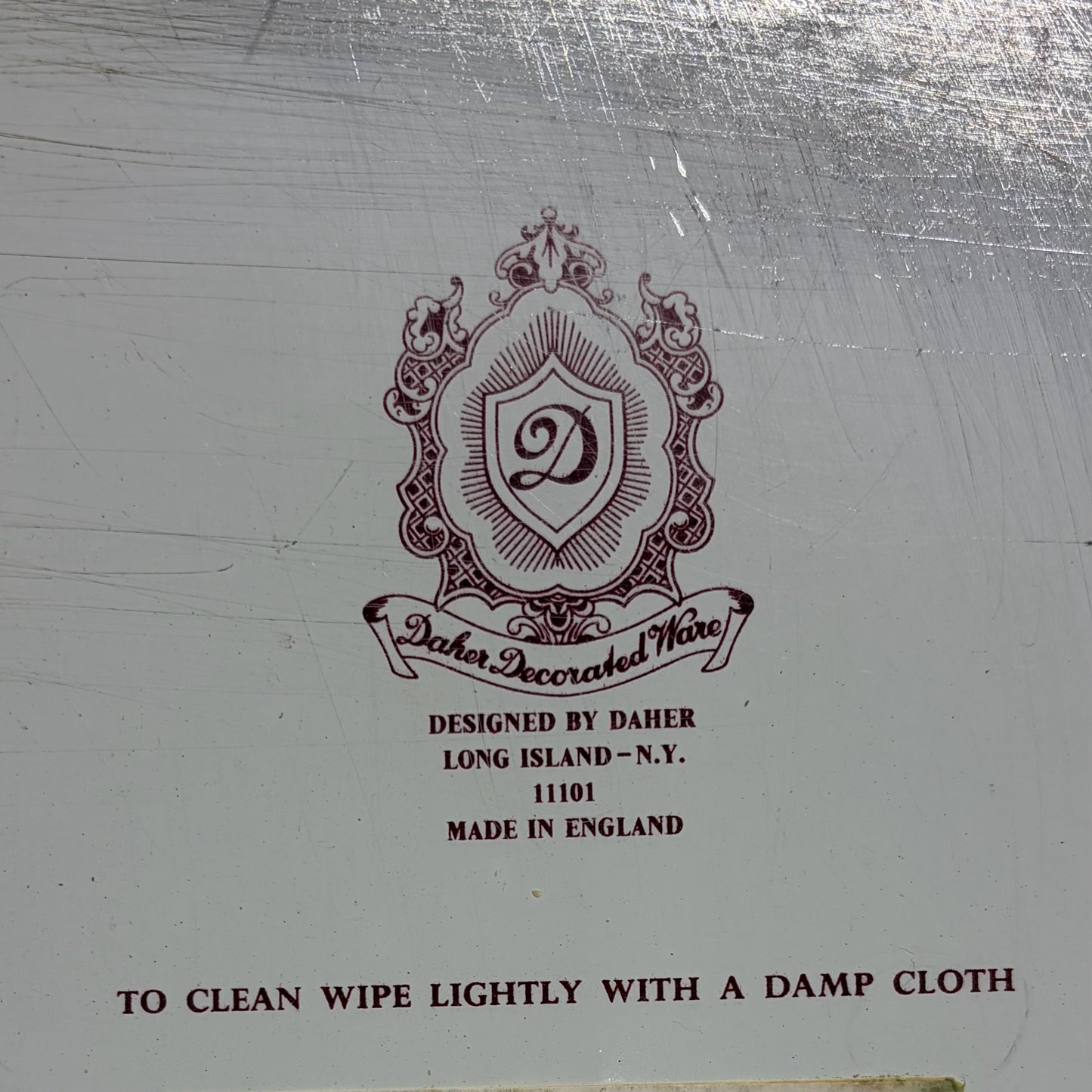 Vintage Daher Floral Tin Tray, 16"Dia x 1.5"H