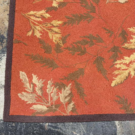 Hand-Hooked Runner, Wool, 7'.3" x 2'.2"