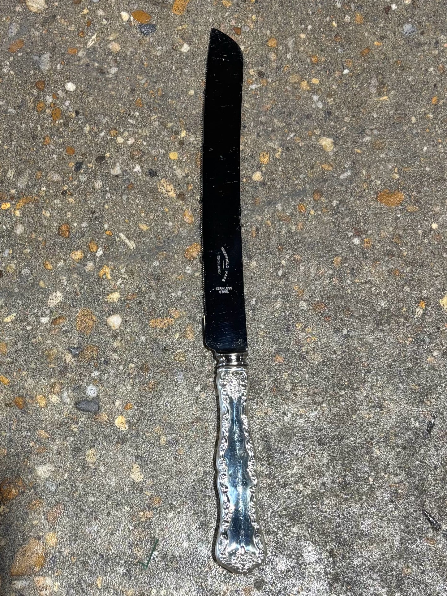 Silverplate Cake Knife 13" L x 1" W x .5" H