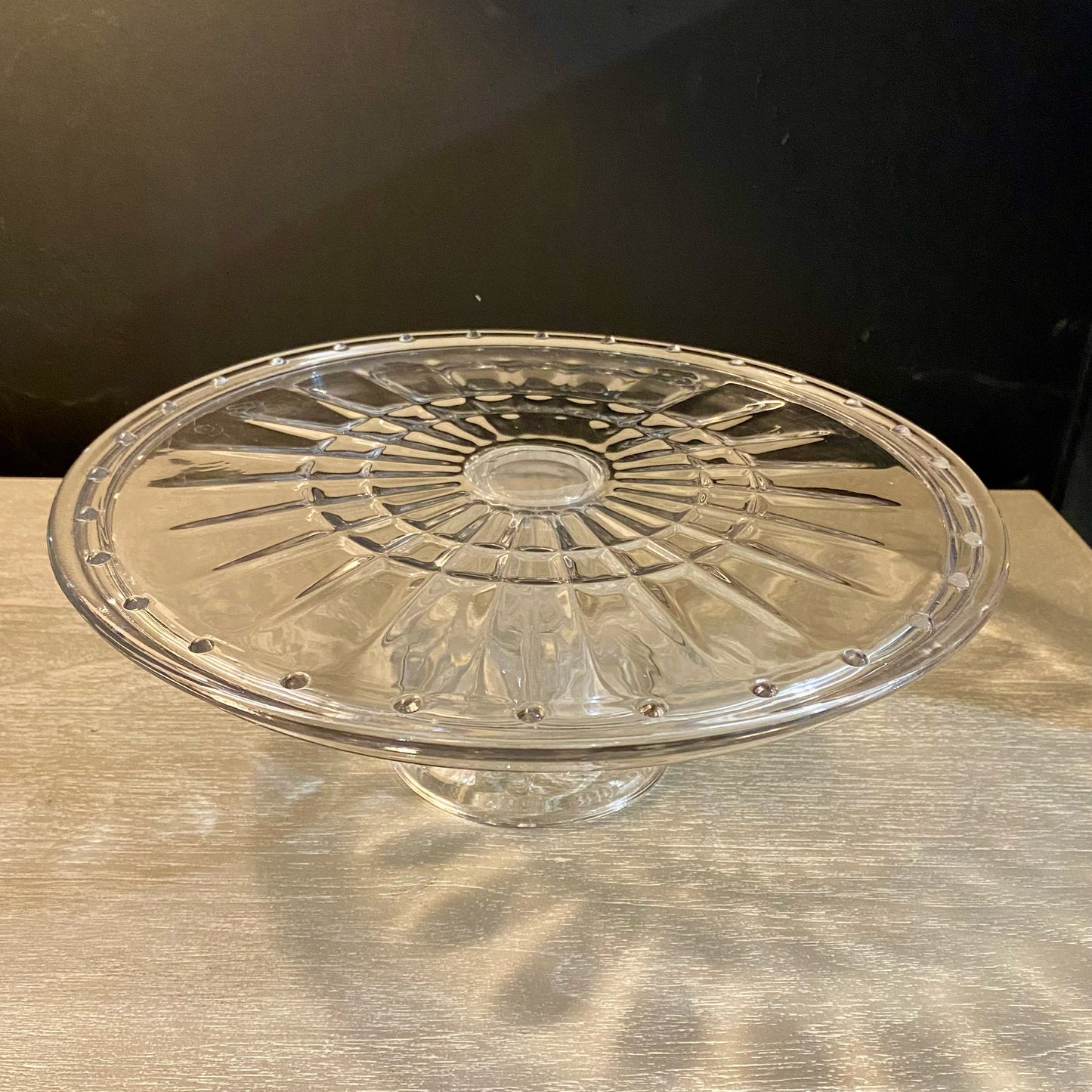 Heavy Glass Cake Stand & Dome/ Punch Bowl, 10"H x 12"Dia