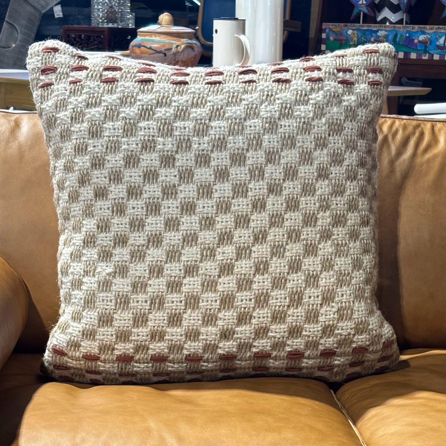 Textured Woven Pillow 22" L x 22" W x 7" H