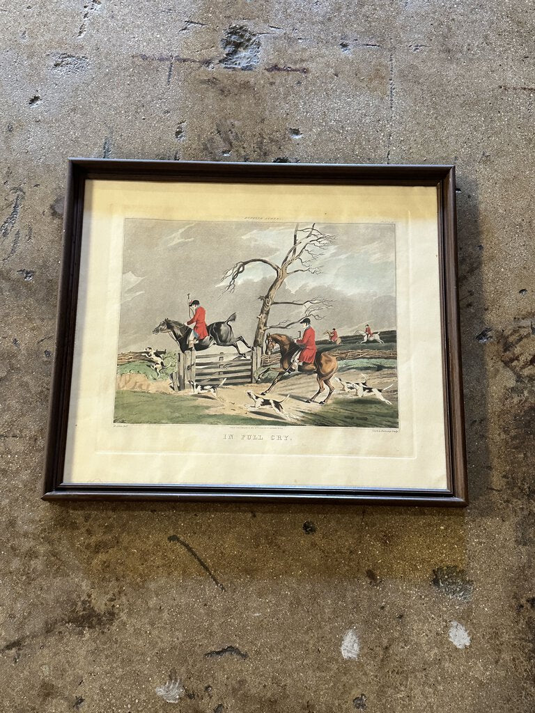 "In Full Cry" hunt scene, vintage