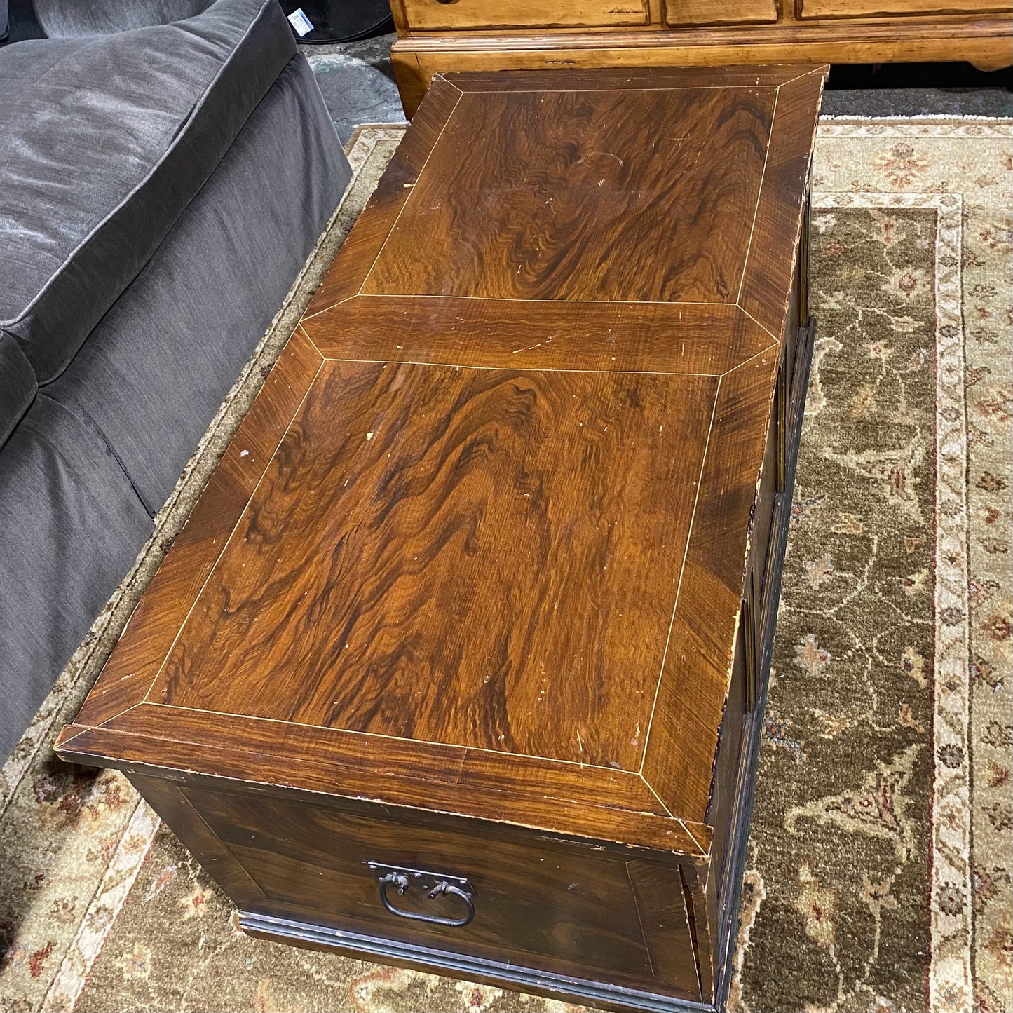 Antique Painted Hope Chest, 1851, 46.5W x 23.5"D x 22.5"H