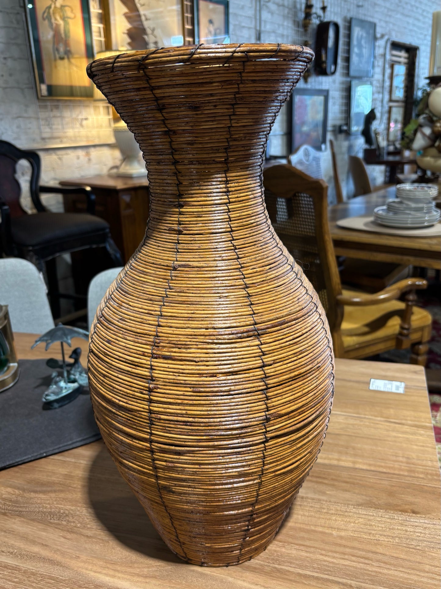 Rattan Tall Basket 33" D x 20" H