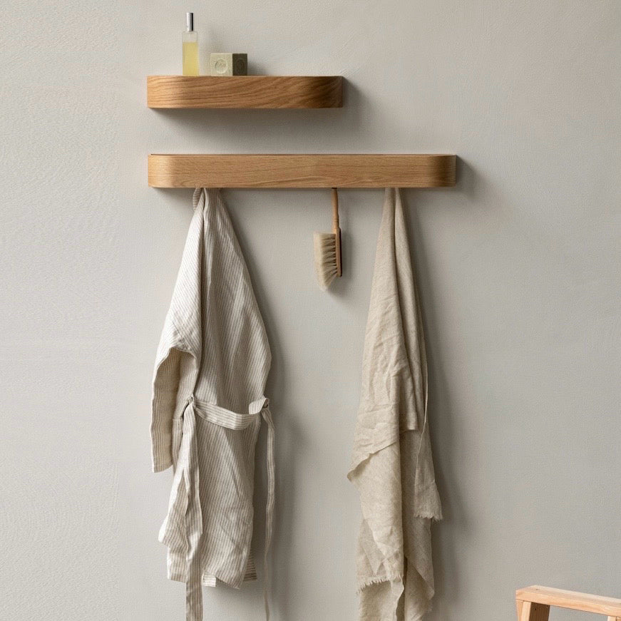 Epoch Coat Rack, Natural Oak, 31.1"W x 4.3"D x 3.1"H