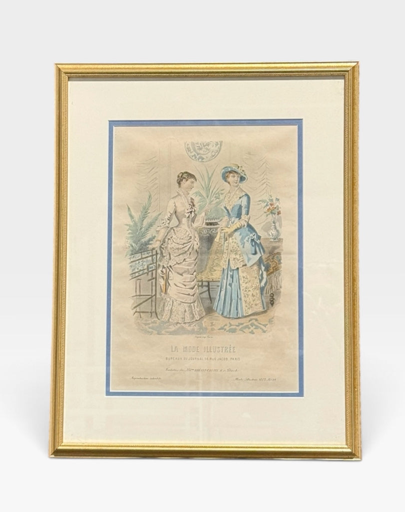 PAIR of VTG Fashion Magazine illustrations, 16"W x 20"H