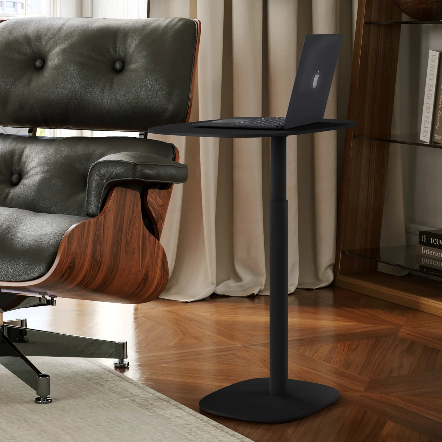 BDI Serif Lift Laptop Desk, 1045 PE - Pepper, 21.7" W x 12.8" D x 20.5 - 30.3" H