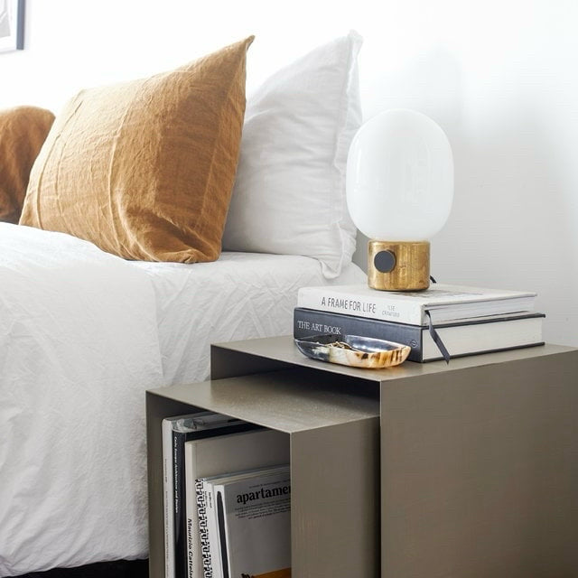 Audo Copenhagen JWDA Table Lamp, Mirror Polished Brass, 6.75" Dia x 11.4" H