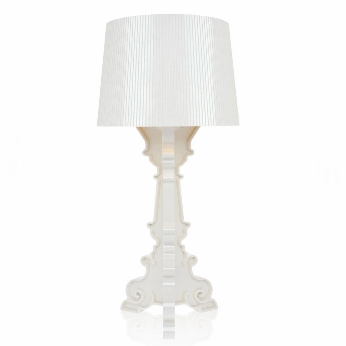 Kartell Bourgie table lamp, Matte White, 14.5" DIA x 27 - 31"H