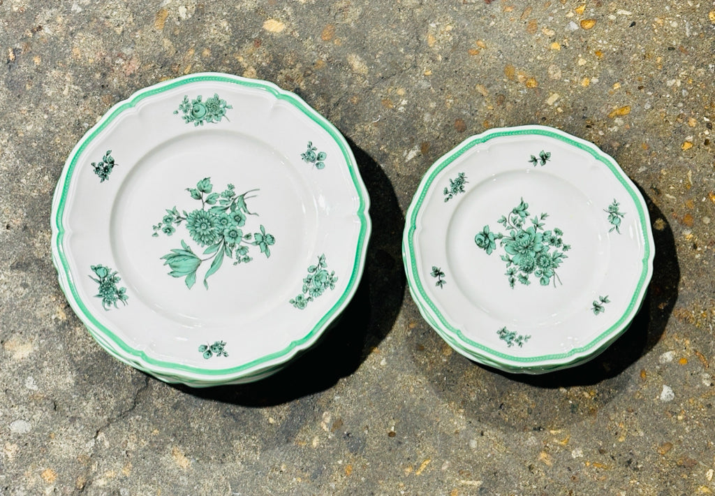 SET of 8 (total) Rosenthal Selb-Plossberg 'Green Bloom' dinner & salad plates