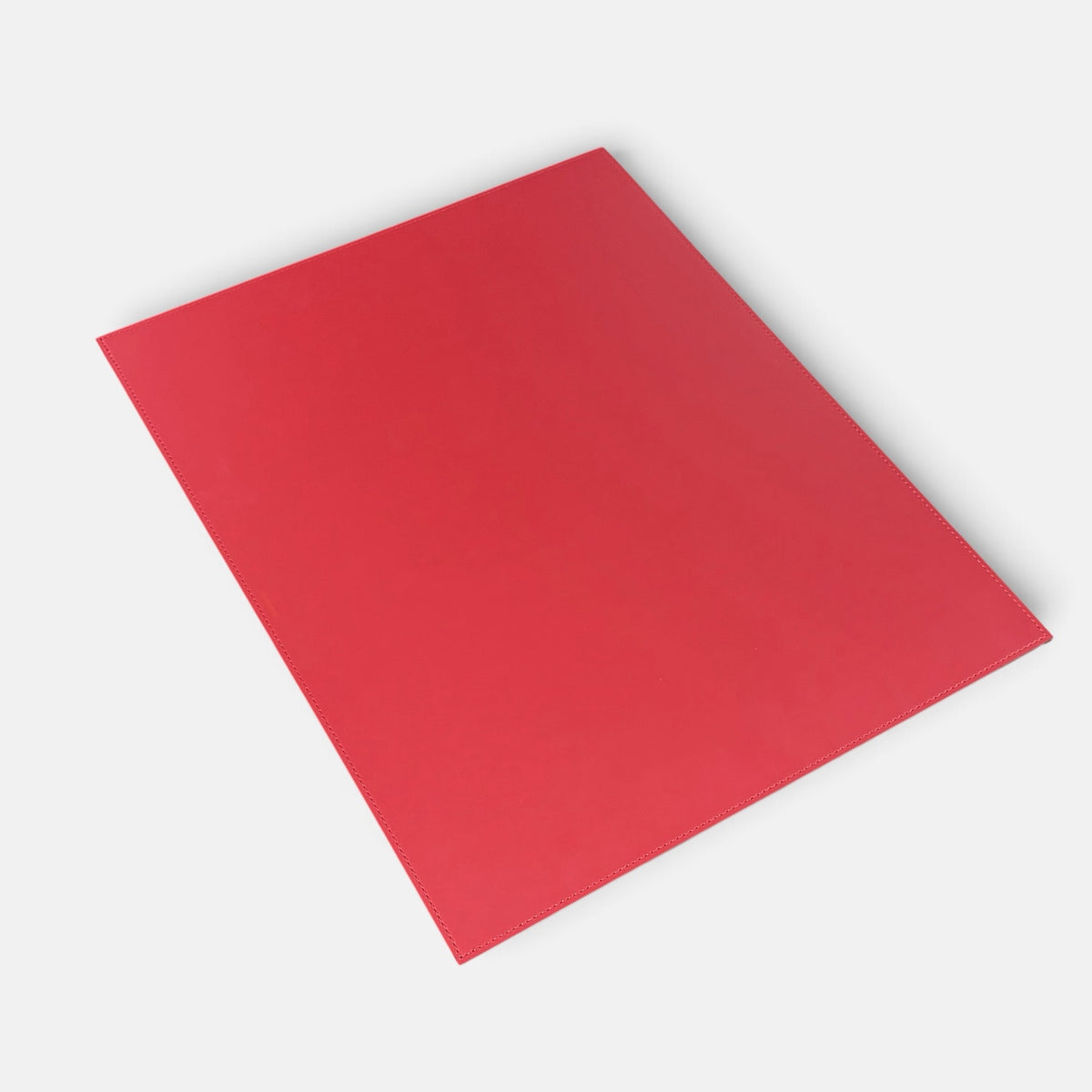 Rudi Pitagora Rectangular Leather Placemat - Red/Smooth, 19.5"W x 15.5"D