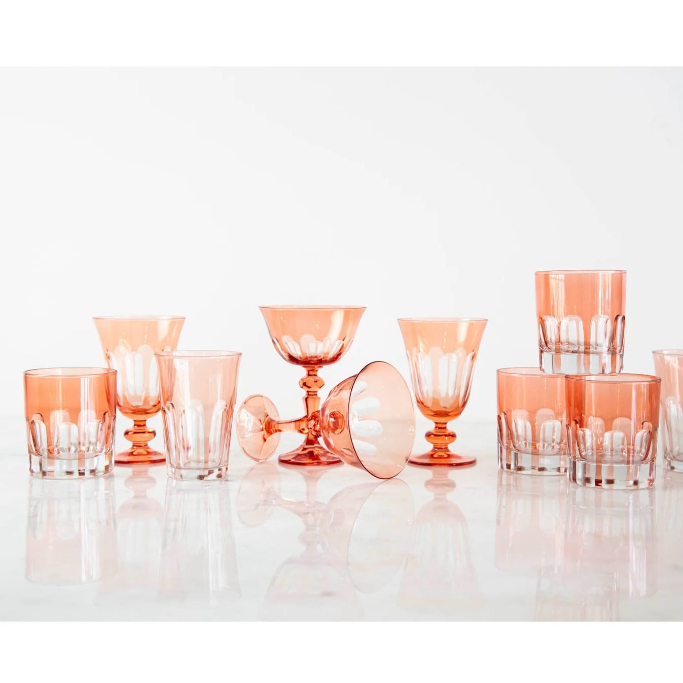 Set of Two Rialto Old Fashion Glasses, Kitten Pink, 12 Oz