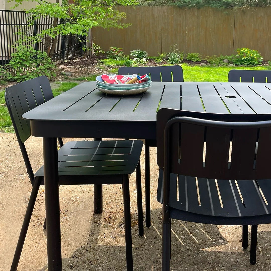 Burrow Relay Outdoor Dining Table, Shale, 60" W x 29" D x 36" H
