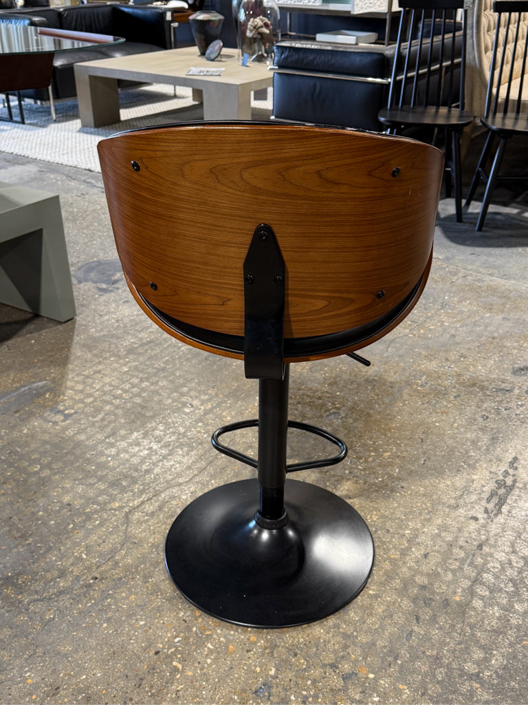 Bentwood Barstool Mid-Century style Adjustable Swivel Stool, 20"W x 18"D x 45"H