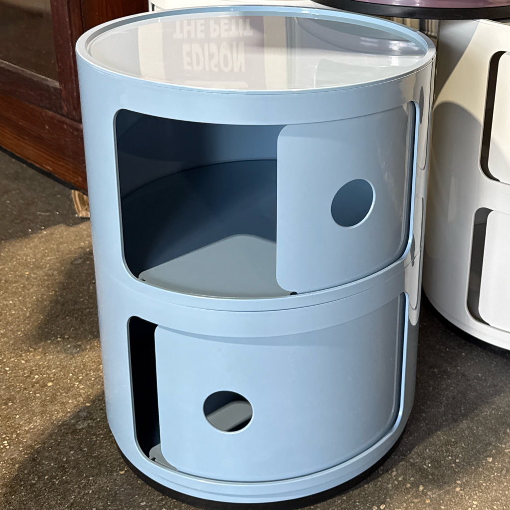 Kartell Componibili 2-Door Storage Unit, sky blue, 12.6 Dia x 15.75" H