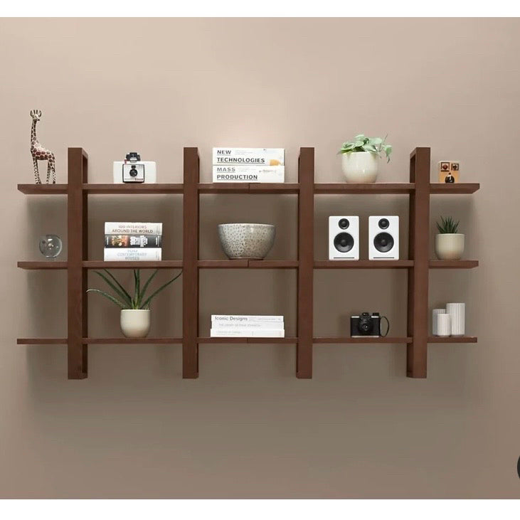 The Index Wall Shelf, Set of 2 in Walnut, 32" W x 10" D x 64" H