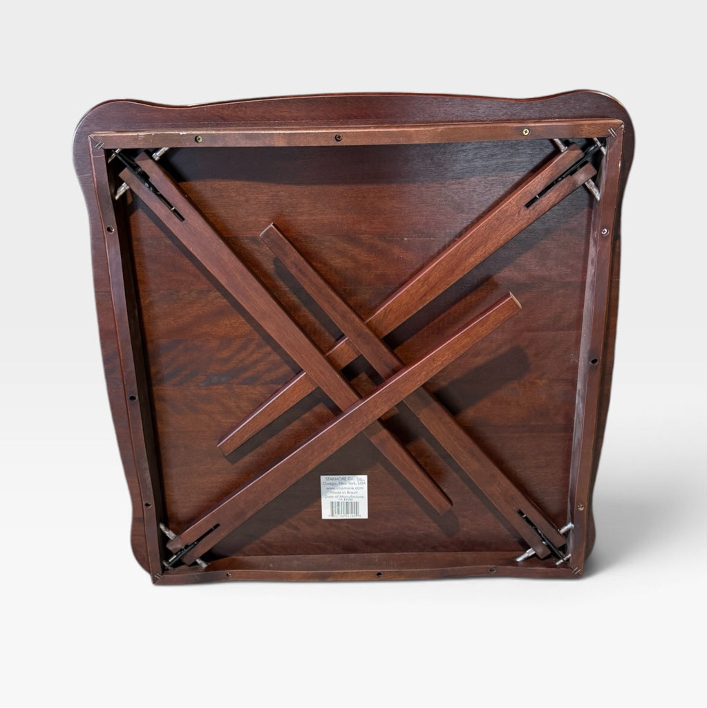 Stakmore Game Table, scalloped edge, 32"W x 31"D x 29.5"H