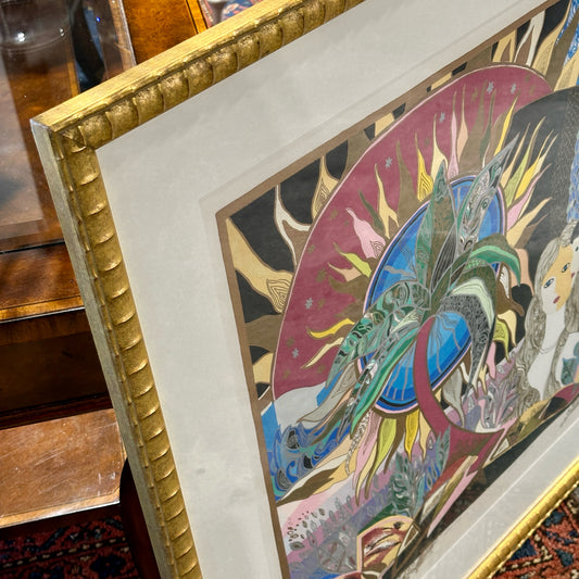 "Creation" by Ilan Hasson, Gold Framed, 37.5" L x 30.5"