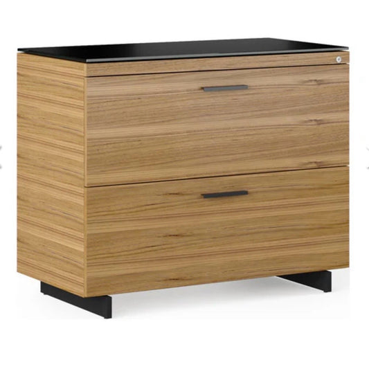 BDI Sequel 20 Lateral File Cabinet, Nat. Walnut/Black, 35"W x 18"D x 29"H