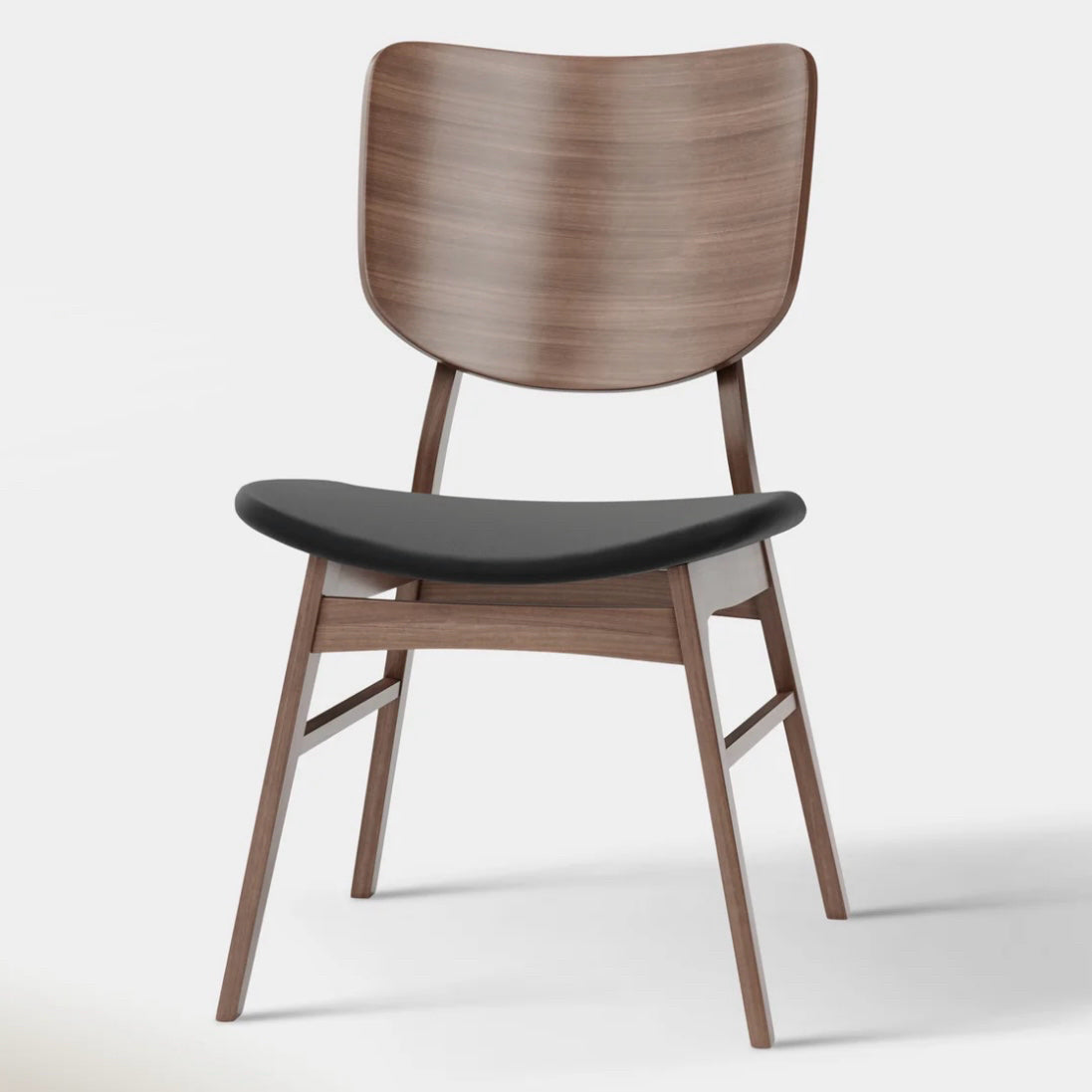 Set of 2 Hoft Home Anders Dining Chairs, Black & Walnut, 18.5" L x 23" W x 32" H