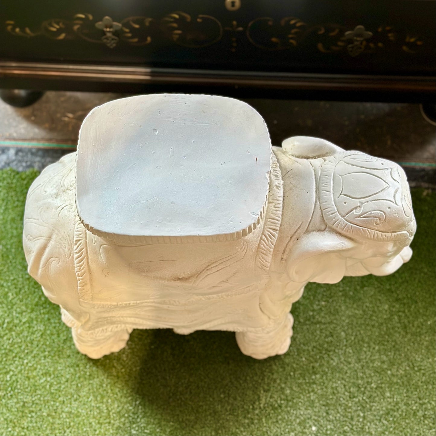 Vintage Elephant Side Table / Plant Stand / Stool, 26" L x 12" W x 21" H