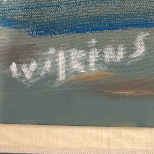 Sea Scape Oil Painting, signed "Wilkins", 43" W x 37.25" H x 1" D