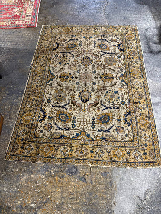 Tan Persian Carpet (AS-IS) 4"6" x 6"5"