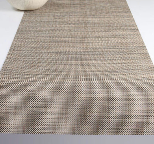 Mini Basketweave Table Runner, linen color, 13.5"W x 71.5"L