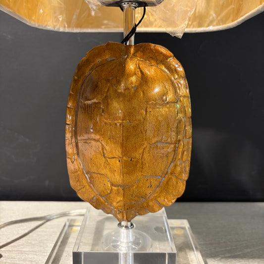 NEW Resin Tortoise Shell Mini Lamp, 17.5"H x 9.25"Sq