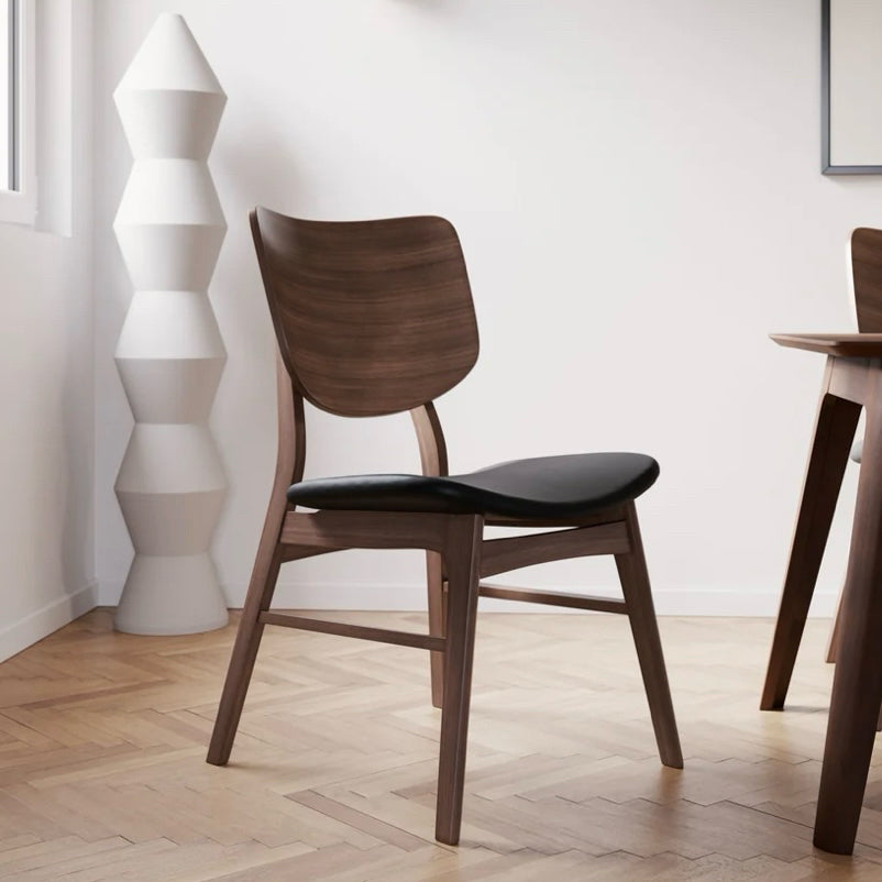 Set of 2 Hoft Home Anders Dining Chairs, Black & Walnut, 18.5" L x 23" W x 32" H