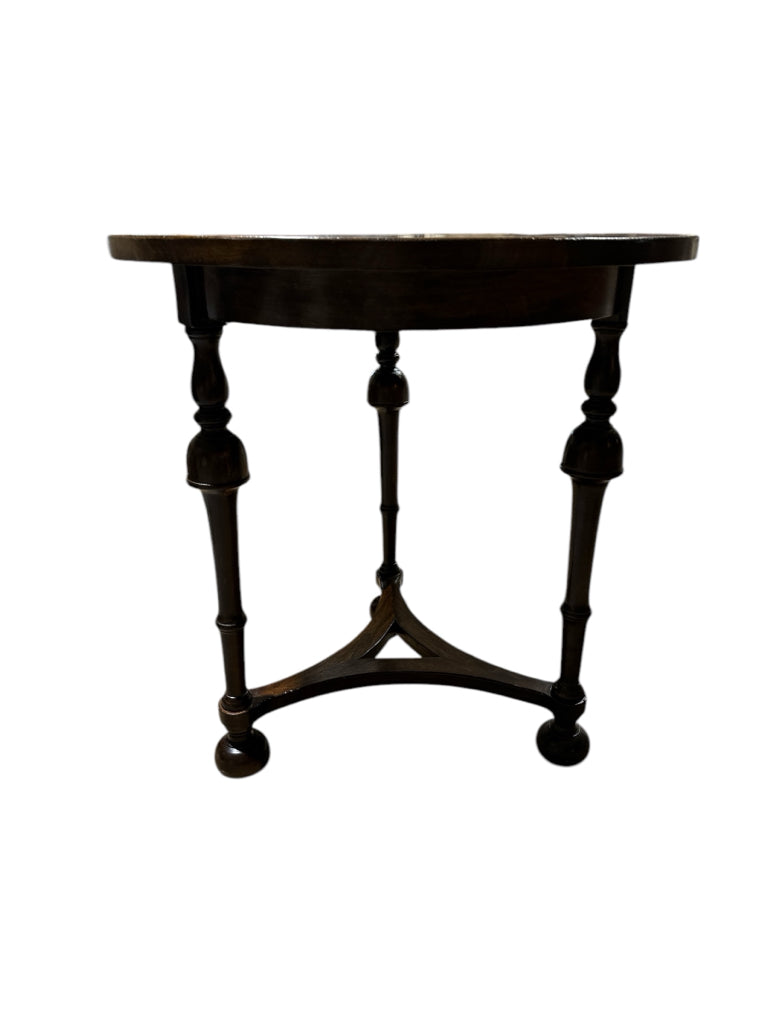 Solid wood accent table, espresso finish, 30"D x 31"H