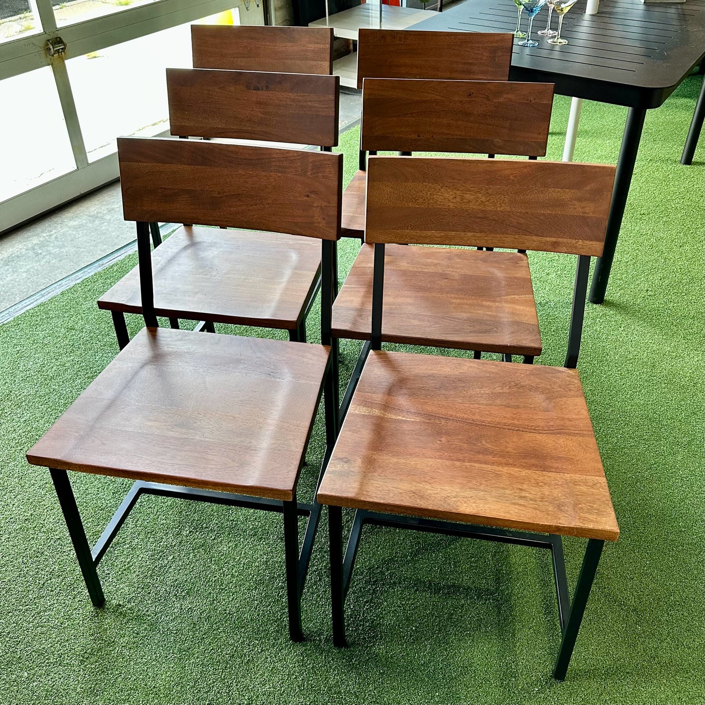 Airloft Acacia Wood Dining Chairs, SET of 6, 18" W x 16" D x 33" H