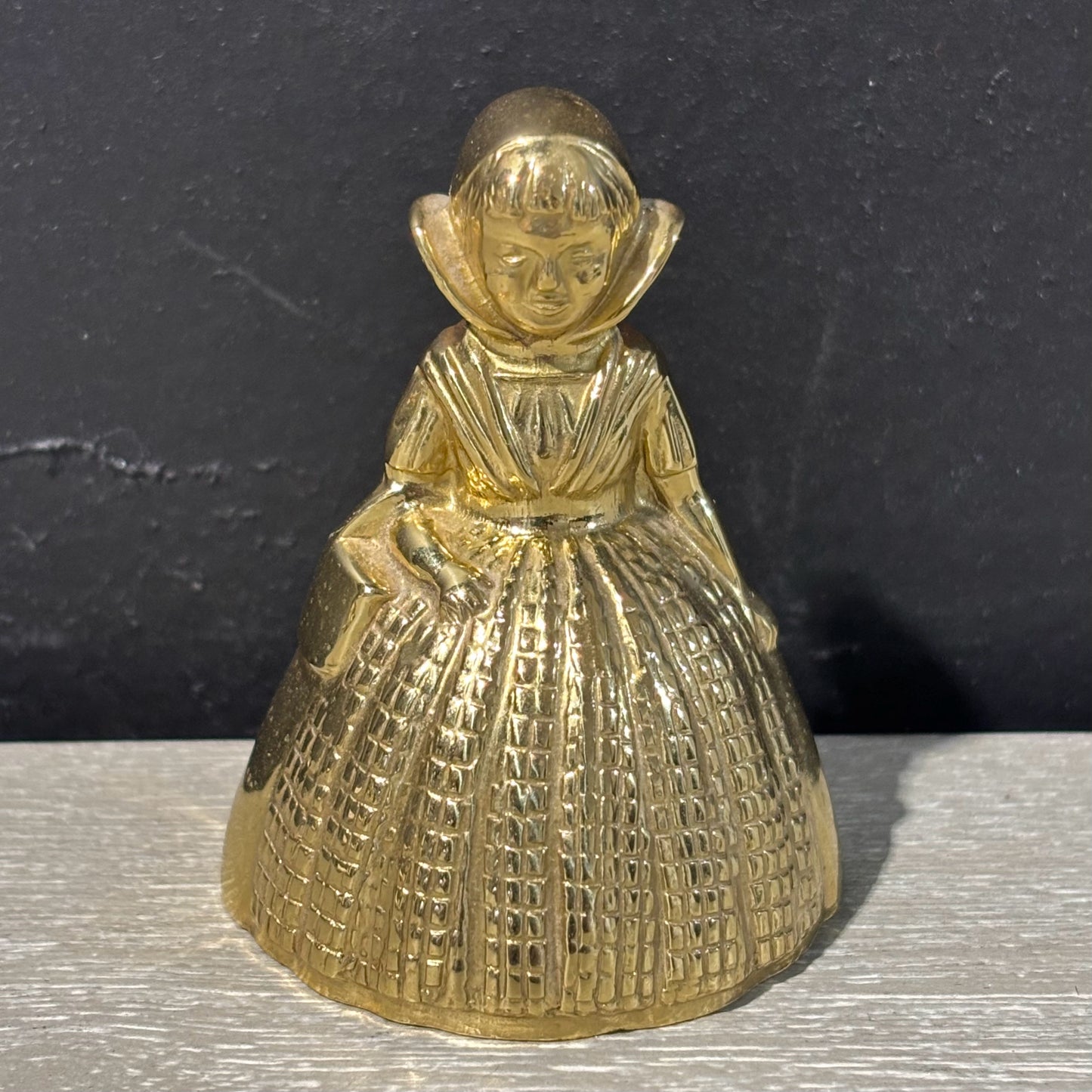 Victorian Lady Brass Bell 2" D x 2.75" H
