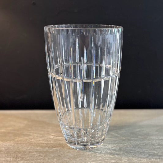 Large Crystal Vase (Ceska') 6" D x 10" H