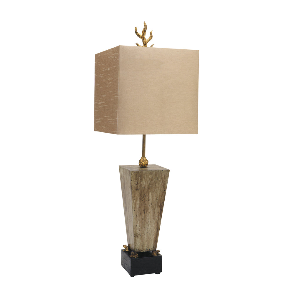 PAIR of Lucas + McKearn Grenoille Lamps, Gold & Black, 10" L x 10" W x 31" H