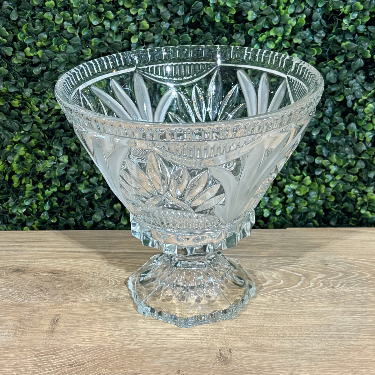 VTG Crystal Pedestal Bowl, 9.5"Dia x 9"H