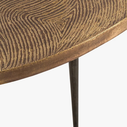 Sloan Coffee Table, Wood & Brass, 44"W x 17"D x 16"H