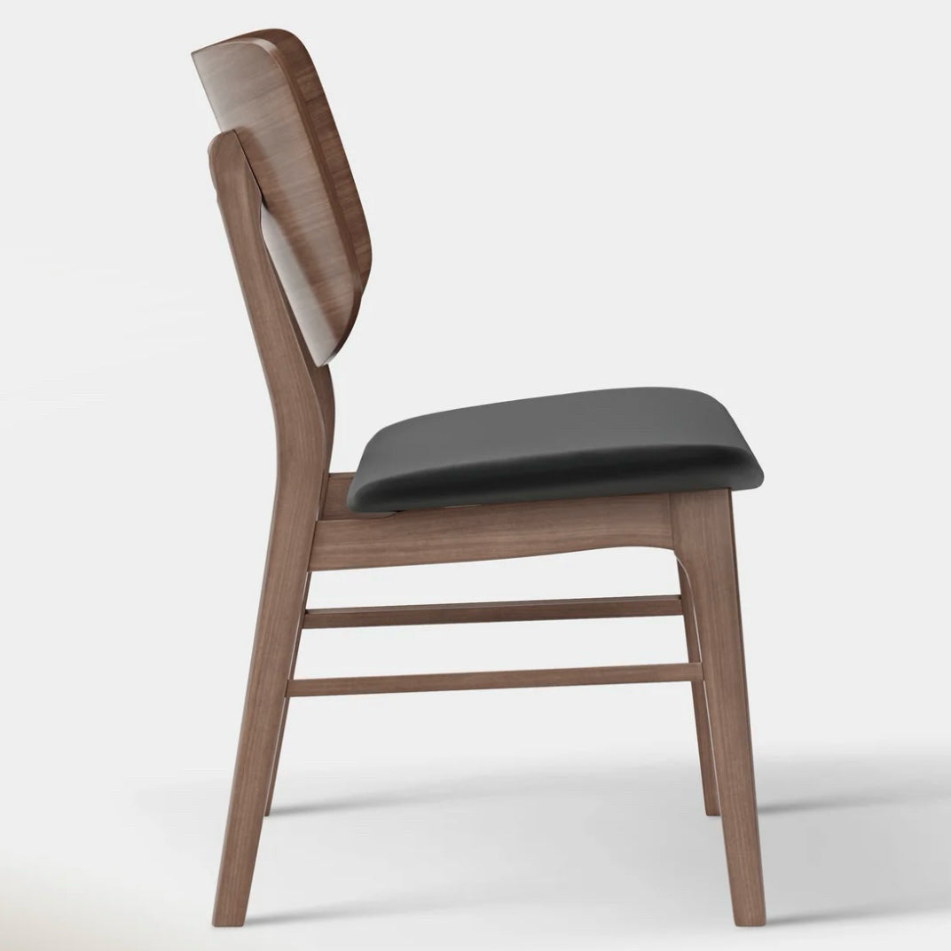 Set of 2 Hoft Home Anders Dining Chairs, Black & Walnut, 18.5" L x 23" W x 32" H