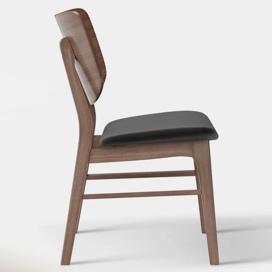 Set of 2 Hoft Home Anders Dining Chairs, Black & Walnut, 18.5" L x 23" W x 32" H