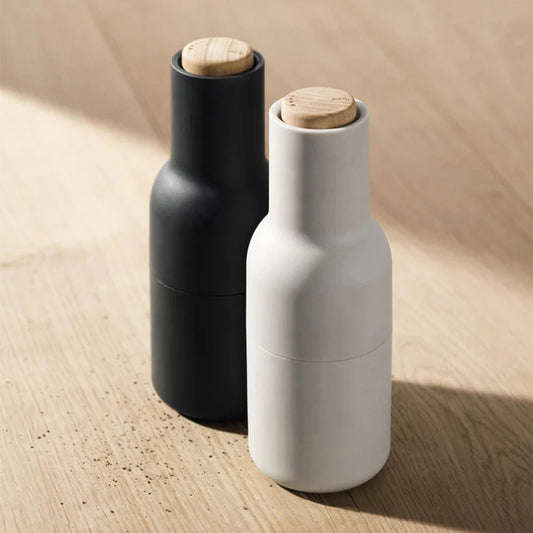 Set of 2 Audo Copenhagen Salt & Pepper Bottle Grinders, Carbon & Ash, 8" H