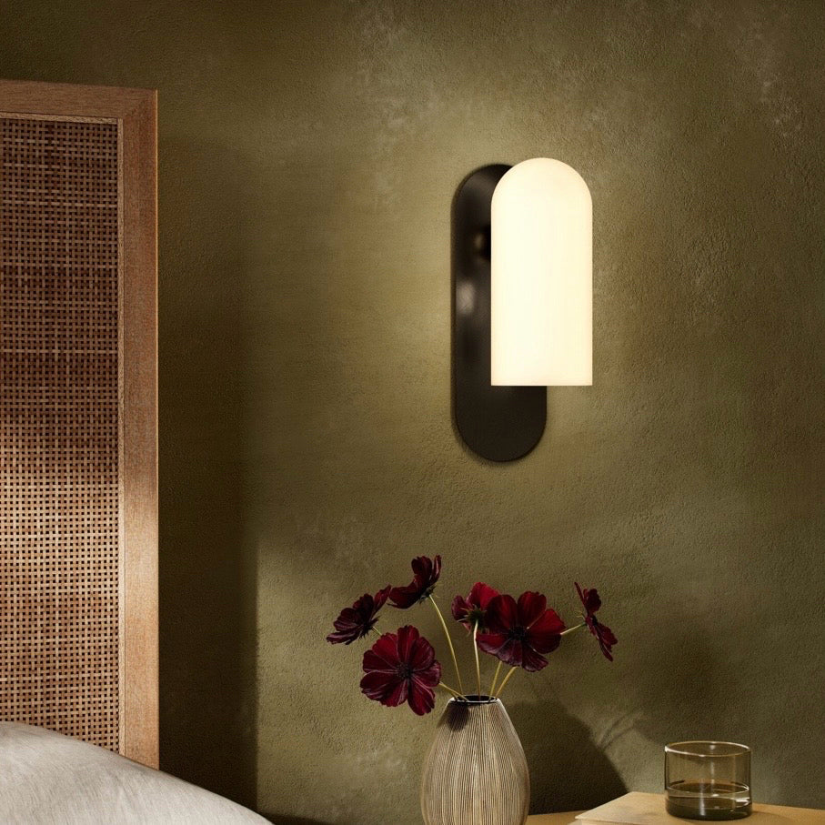 Schwung Odyssey Wall Sconce, Black Gunmetal, 4.25"W x 5.5"D x 15"H
