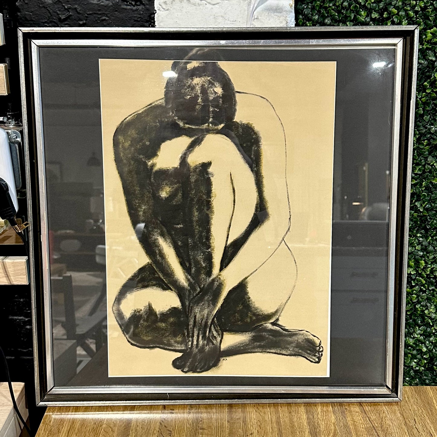 Untitled Nude by Krishnaji Howlaji Ara, Framed Lithograph Print, 22.75" x 22.75"